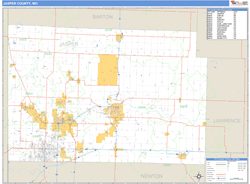 Jasper County, MO Zip Code Wall Map