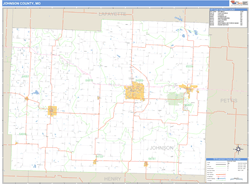 Johnson County, MO Zip Code Wall Map