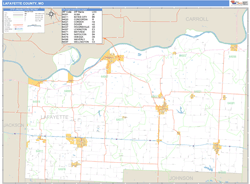 Lafayette County, MO Zip Code Wall Map