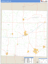 Lawrence County, MO Zip Code Wall Map