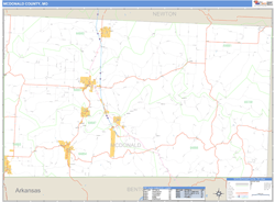 McDonald County, MO Zip Code Wall Map