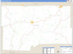 Maries County, MO Wall Map