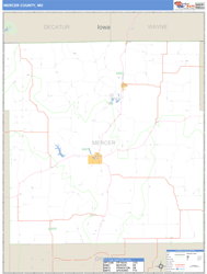 Mercer County, MO Zip Code Wall Map