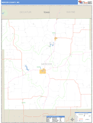 Mercer County, MO Wall Map