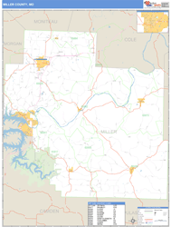 Miller County, MO Zip Code Wall Map