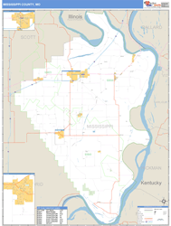 Mississippi County, MO Zip Code Wall Map
