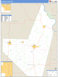 Moniteau County, MO Zip Code Wall Map