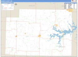 Monroe County, MO Zip Code Wall Map