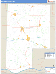 Montgomery County, MO Zip Code Wall Map