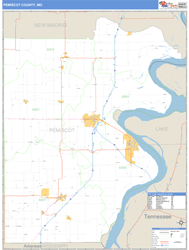 Pemiscot County, MO Wall Map