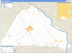 Perry County, MO Zip Code Wall Map