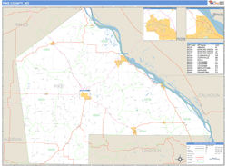 Pike County, MO Zip Code Wall Map