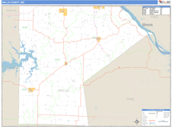 Ralls County, MO Zip Code Wall Map