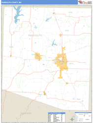 Randolph County, MO Zip Code Wall Map