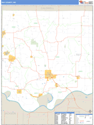 Ray County, MO Zip Code Wall Map