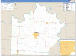 Saline County, MO Zip Code Wall Map