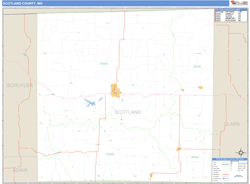 Scotland County, MO Zip Code Wall Map