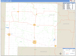 Shelby County, MO Zip Code Wall Map