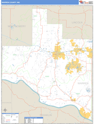 Warren County, MO Zip Code Wall Map