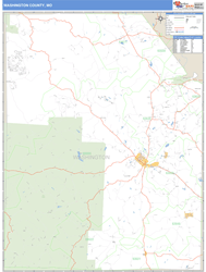 Washington County, MO Zip Code Wall Map