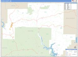 Wayne County, MO Zip Code Wall Map