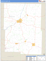 Webster County, MO Zip Code Wall Map