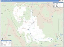 Beaverhead County, MT Zip Code Wall Map