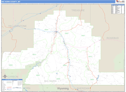 Big Horn County, MT Zip Code Wall Map