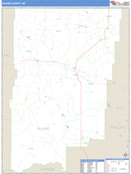 Blaine County, MT Zip Code Wall Map