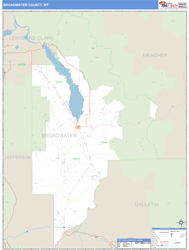 Broadwater County, MT Zip Code Wall Map