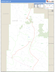 Carter County, MT Zip Code Wall Map