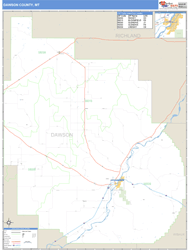 Dawson County, MT Zip Code Wall Map