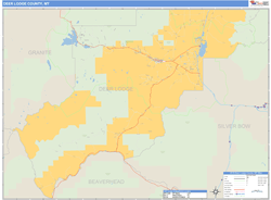 Deer Lodge County, MT Zip Code Wall Map