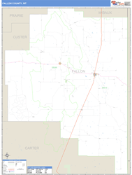 Fallon County, MT Zip Code Wall Map