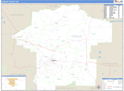 Fergus County, MT Wall Map