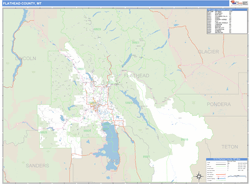 Flathead County, MT Zip Code Wall Map