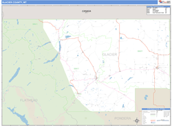 Glacier County, MT Zip Code Wall Map