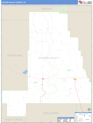 Golden Valley County, MT Zip Code Wall Map