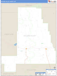 Golden Valley County, MT Wall Map