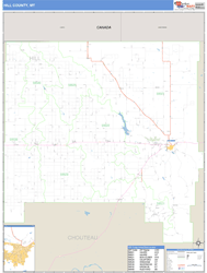Hill County, MT Zip Code Wall Map
