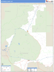 Jefferson County, MT Zip Code Wall Map