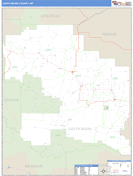 Judith Basin County, MT Zip Code Wall Map