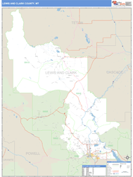 Lewis and Clark County, MT Zip Code Wall Map