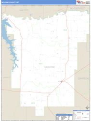 McCone County, MT Zip Code Wall Map