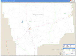 Musselshell County, MT Zip Code Wall Map