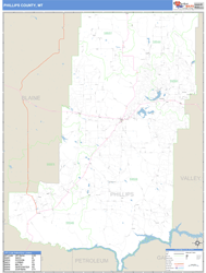 Phillips County, MT Zip Code Wall Map