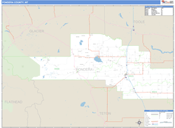 Pondera County, MT Zip Code Wall Map