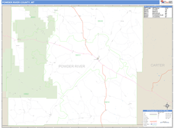 Powder River County, MT Zip Code Wall Map