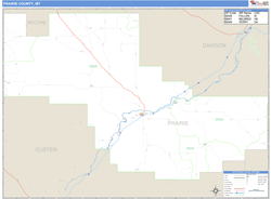 Prairie County, MT Zip Code Wall Map