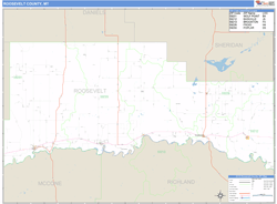 Roosevelt County, MT Wall Map